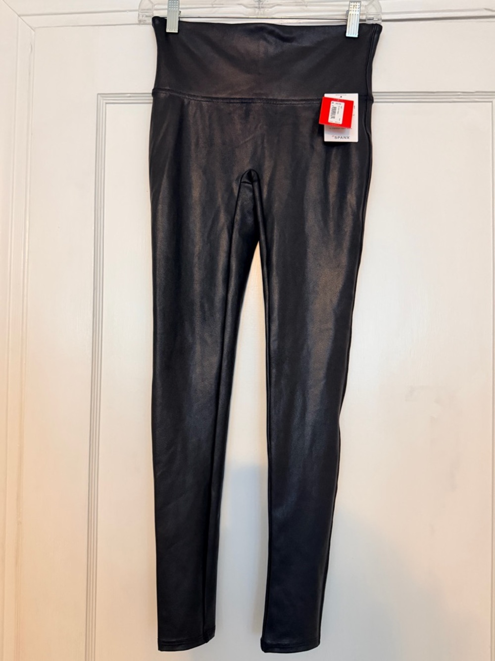 Spanx black faux leather leggings women’s M